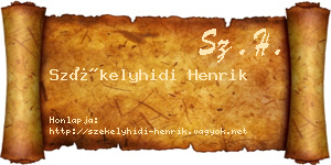 Székelyhidi Henrik névjegykártya